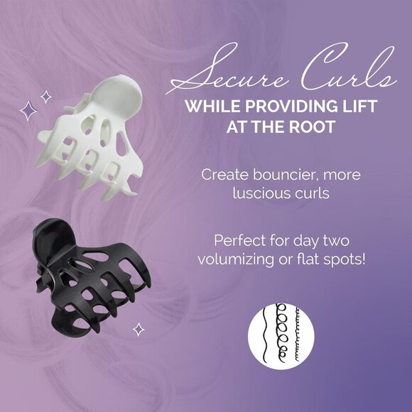 Claw Clips for Thick & Thin Hair, Roller Jaw Clamps 12-Pack - Wide Teeth Medium - Picture 2 of 6